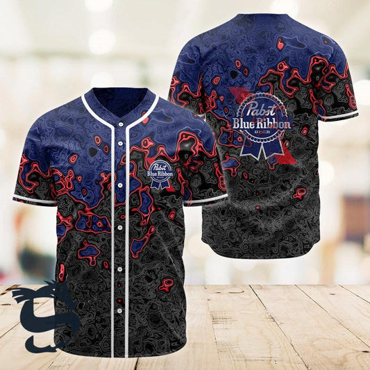 Holographic Colorful Pabst Blue Ribbon Baseball Jersey - Santa Joker