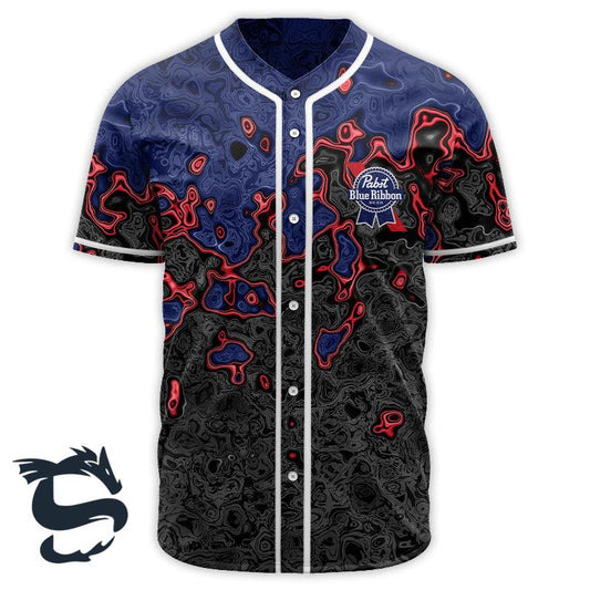 Holographic Colorful Pabst Blue Ribbon Baseball Jersey - Santa Joker