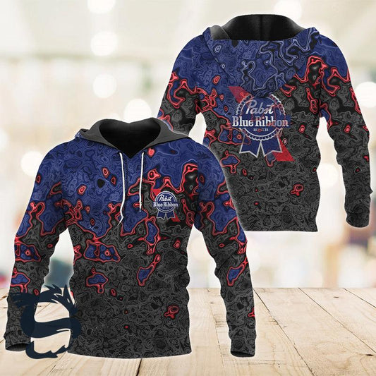 Holographic Colorful Pabst Blue Ribbon Hoodie & Zip Hoodie - Santa Joker