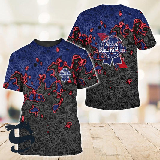 Holographic Colorful Pabst Blue Ribbon T-shirt - Santa Joker