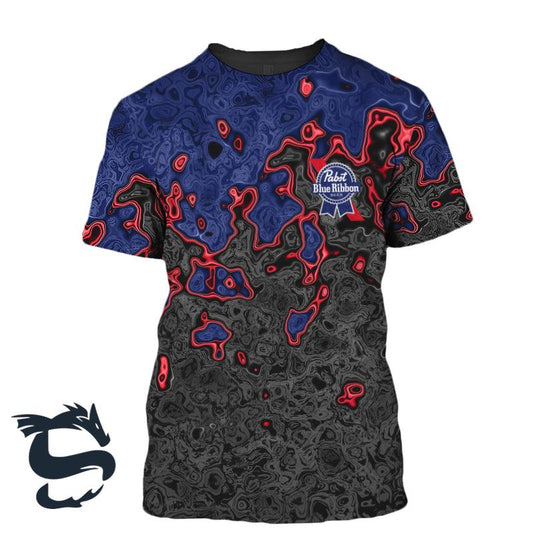 Holographic Colorful Pabst Blue Ribbon T-shirt - Santa Joker