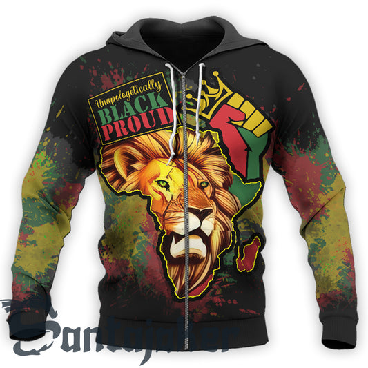 Unapologetically Lion Black Proud Zip Hoodie