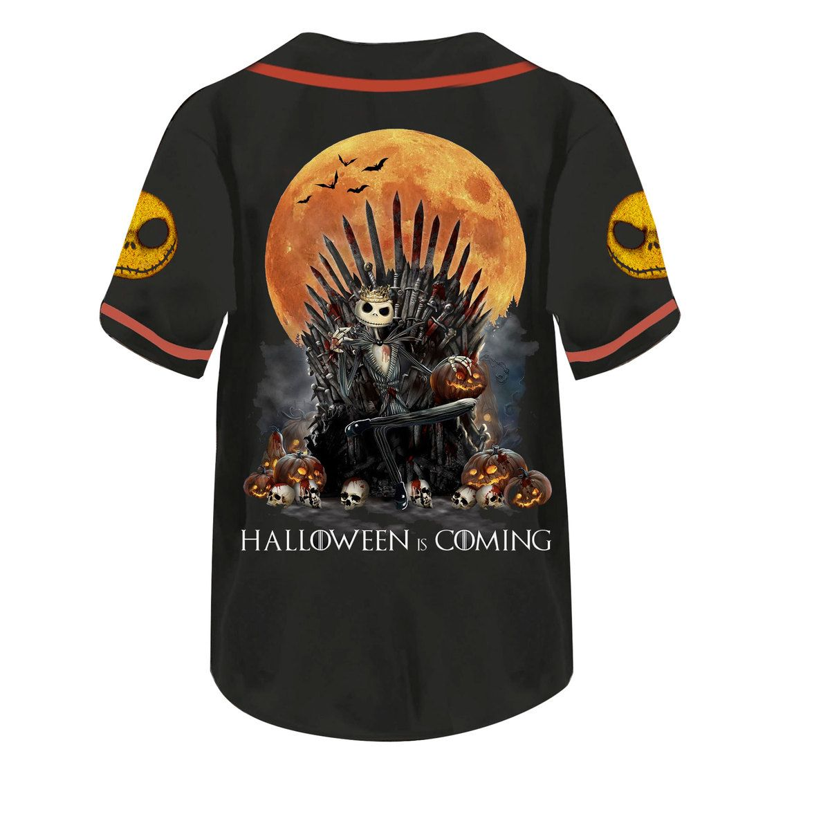 Jack Skellington Halloween Is Coming Baseball Jersey