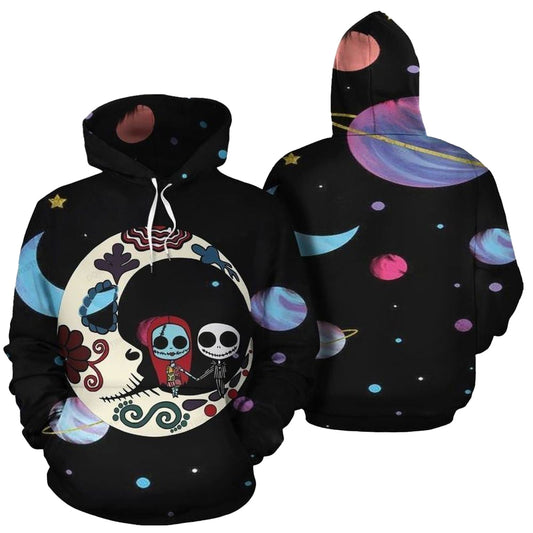 Jack Skellington And Sally On The Moon Hoodie