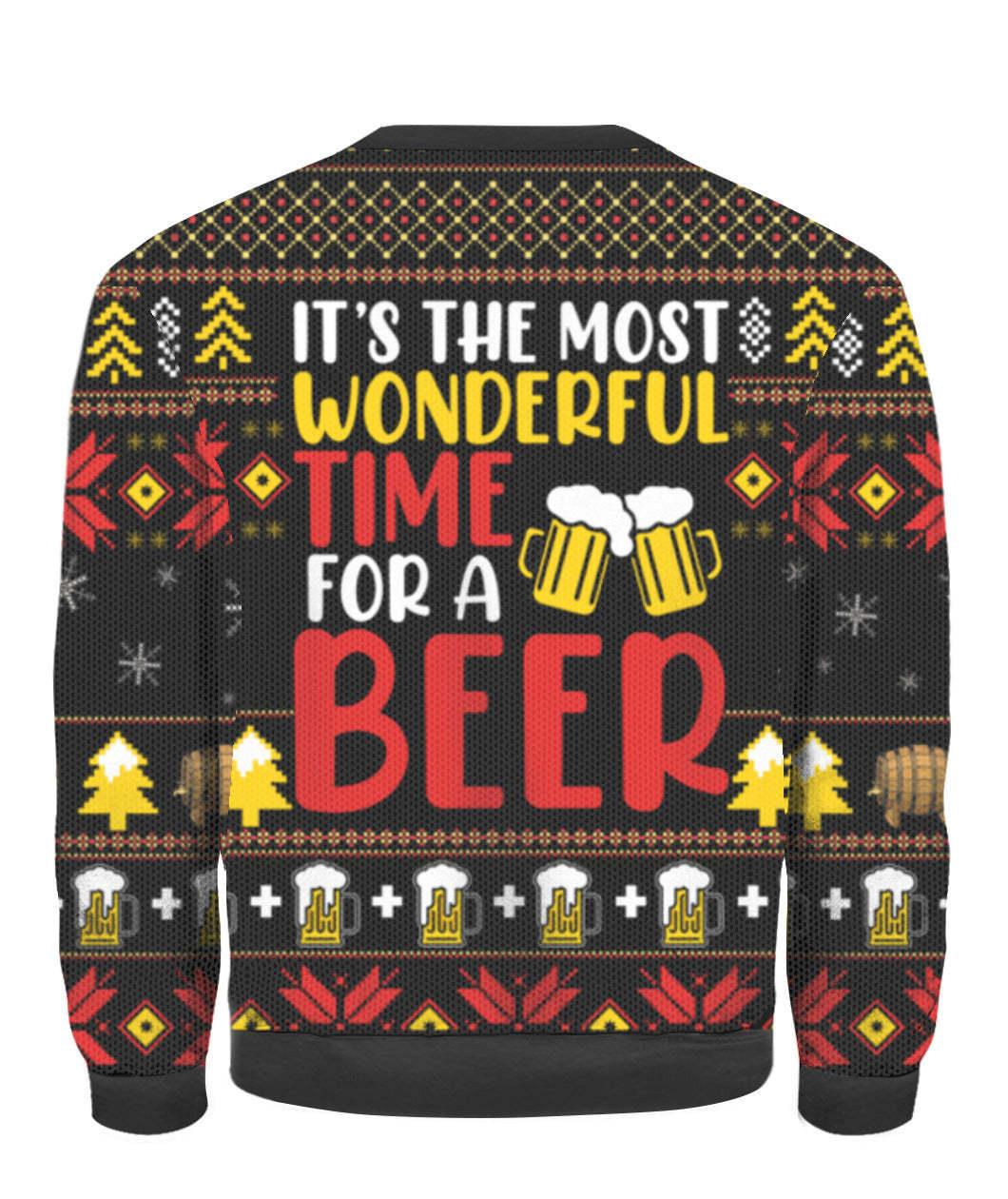 It's The Most Wonderful Time For A Beer With Santa Claus Ugly Sweater - Santa Joker