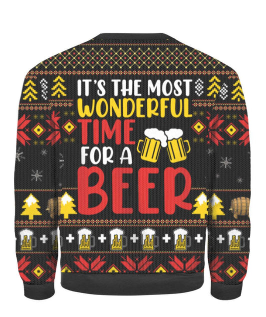 It's The Most Wonderful Time For A Beer With Santa Claus Ugly Sweater - Santa Joker