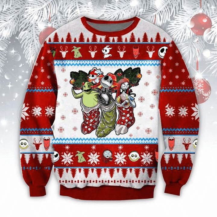 Jack & Sally & Boogie Christmas Sweater - Santa Joker