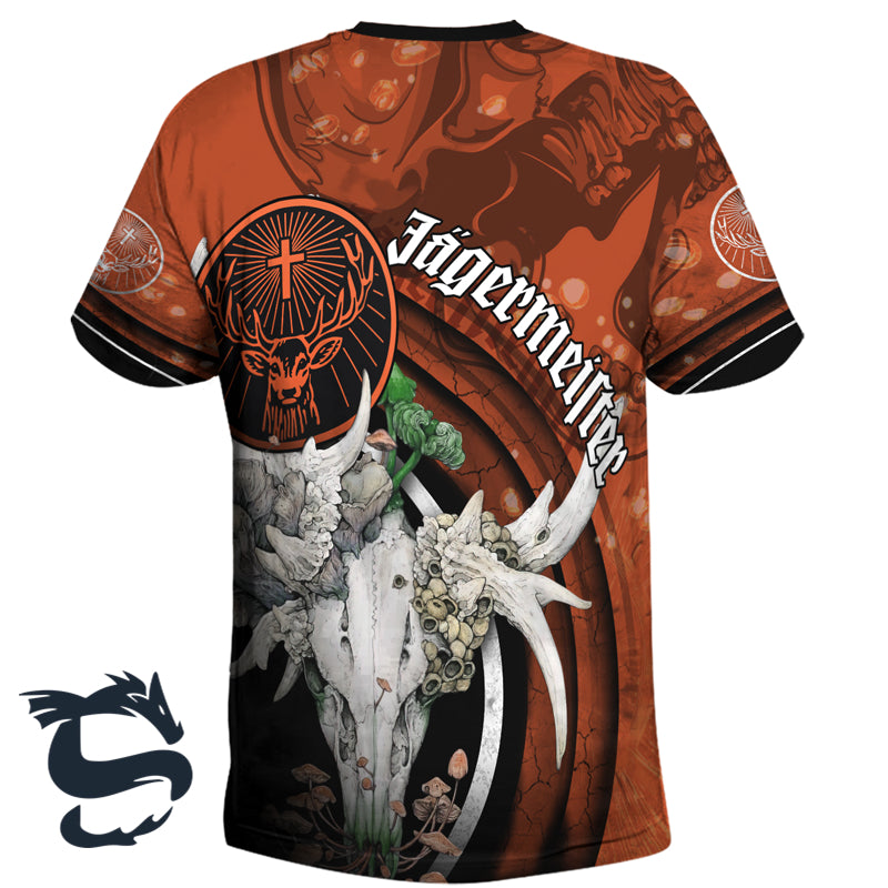 Jagermeistert Deer Skull With Mushrooms T-shirt