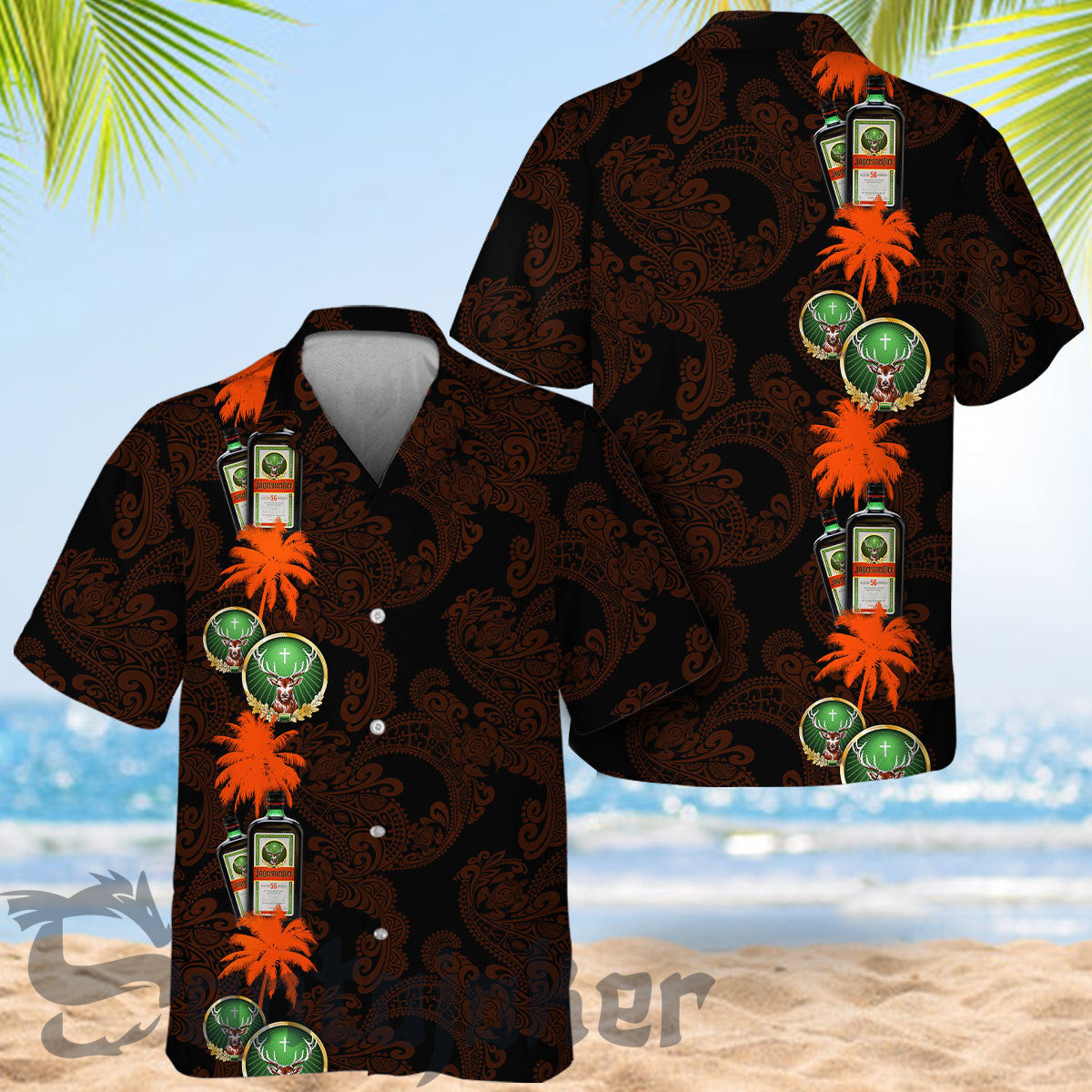 Tropical Palm Mandala Jagermeister Hawaiian Shirt