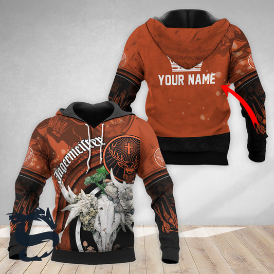 Personalized Jagermeistert Deer Skull With Mushrooms Hoodie 