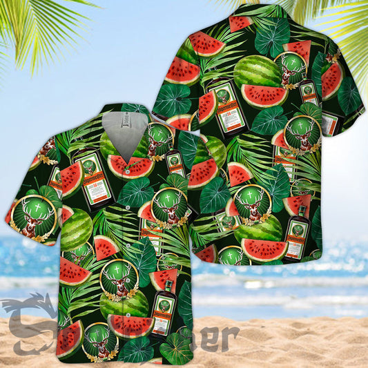 Jungle Plants Watermelon Jagermeister Hawaii Shirt