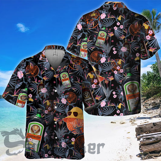 Dark Tropical Jagermeister Hawaiian Shirt