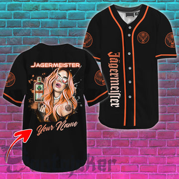 Personalize The Girl Get Drunk With Jagermeister Liqueur Jersey Shirt