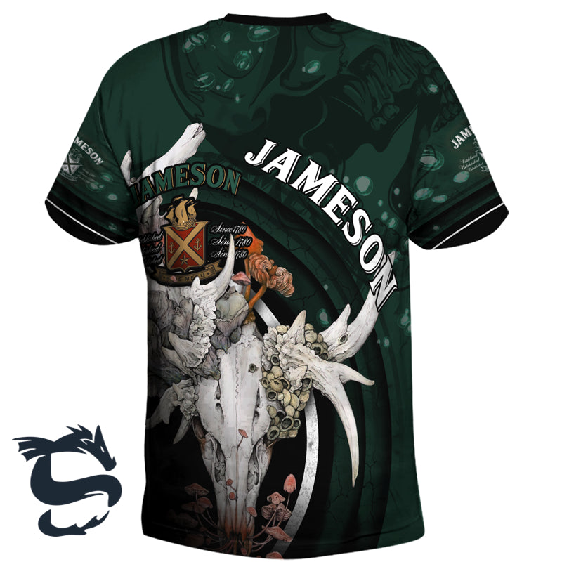 Jameson Deer Skull With Mushrooms T-shirt