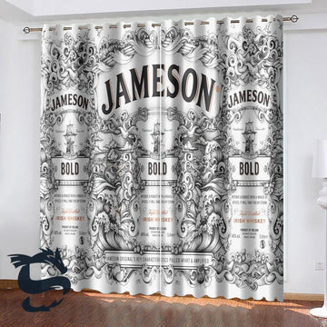 Jameson Irish Whiskey Blackout Grommet Curtains - Santa Joker