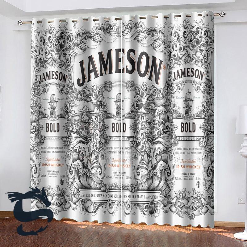Jameson Irish Whiskey Blackout Grommet Curtains - Santa Joker
