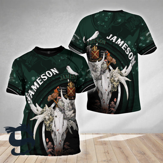 Jameson Deer Skull With Mushrooms T-shirt