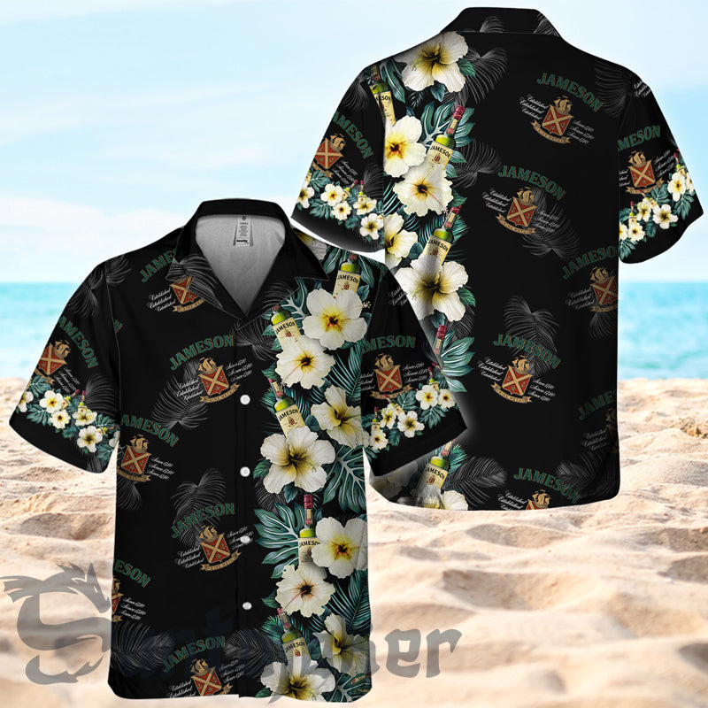 Hibiscus Palm Leaves Jameson Hawaii Shirt