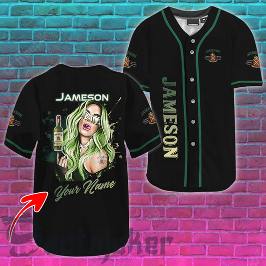 Personalized The Girl Get Drunk With Jameson Jersey Shirt