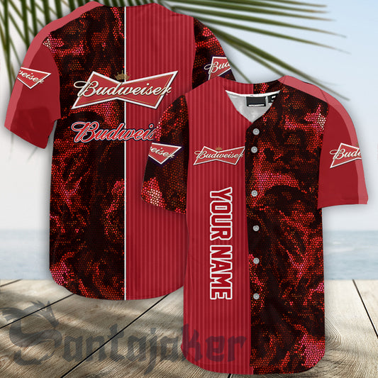 Personalized Budweiser Galaxy Mosaic Baseball Jersey