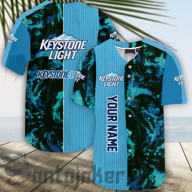 Personalized Keystone Light Galaxy Mosaic Baseball Jersey