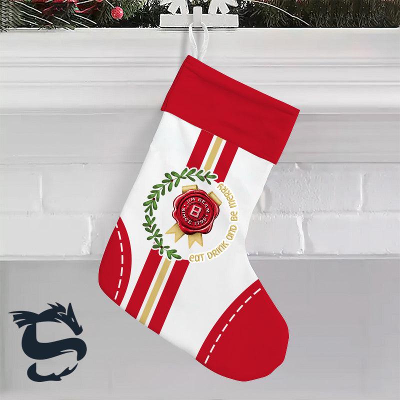 Jim Beam Eat Drink And Be Merry Christmas Stockings - Santa Joker
