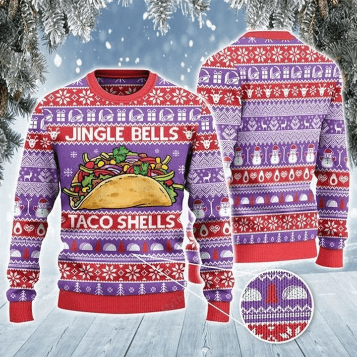 Jingle Bells Taco Shells Christmas Sweater - Santa Joker