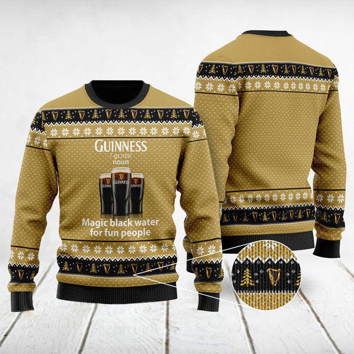 Magic Black Water Guinness Christmas Sweater - Santa Joker
