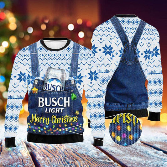 Merry Christmas Busch Light Sweater - Santa Joker