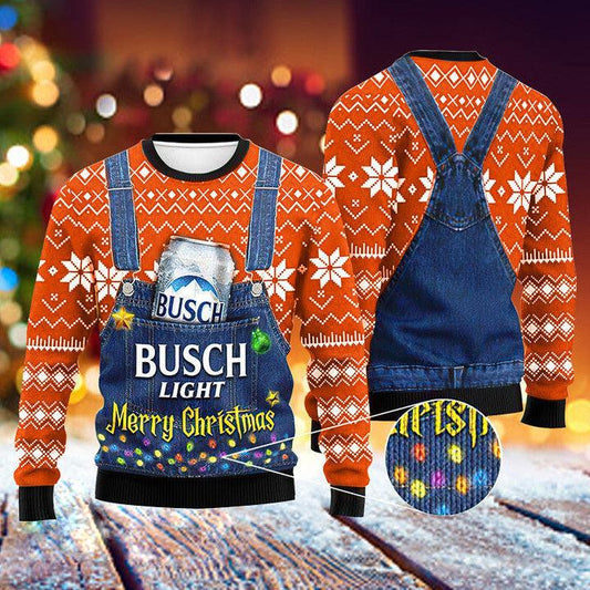 Merry Christmas Busch Light Sweater - Santa Joker