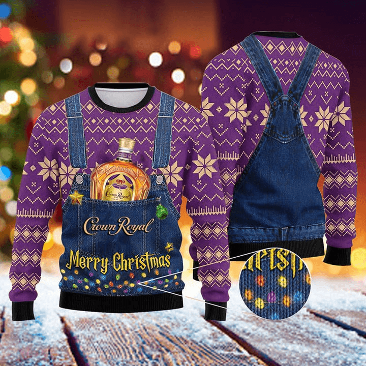 Merry Christmas Crown Royal Ugly Sweater - Santa Joker