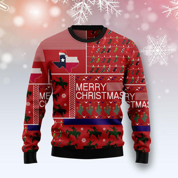 Merry Christmas Texas State Ugly Sweater - Santa Joker