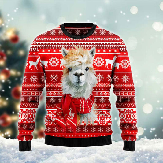 Merry Llamas Ugly Sweater - Santa Joker