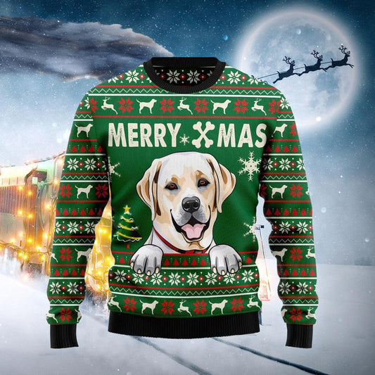 Merry Xmas Labrador Retriever Ugly Sweater - Santa Joker