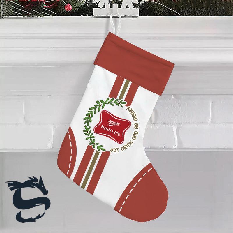 Miller High Life Eat Drink And Be Merry Christmas Stockings - Santa Joker