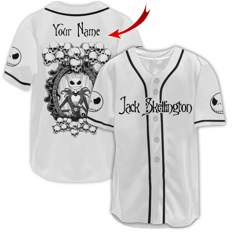 Personalized Jack Skellington Skull Baseball Jersey