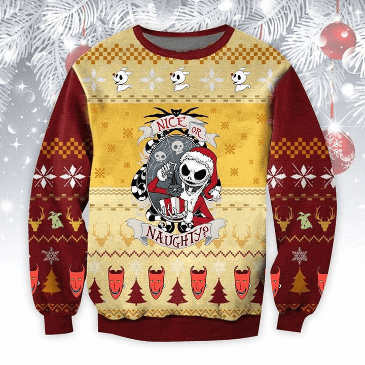 Nice Or Naughty Christmas Sweater - Santa Joker