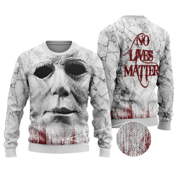 No Lives Matter Michael Myers Christmas Sweater - Santa Joker