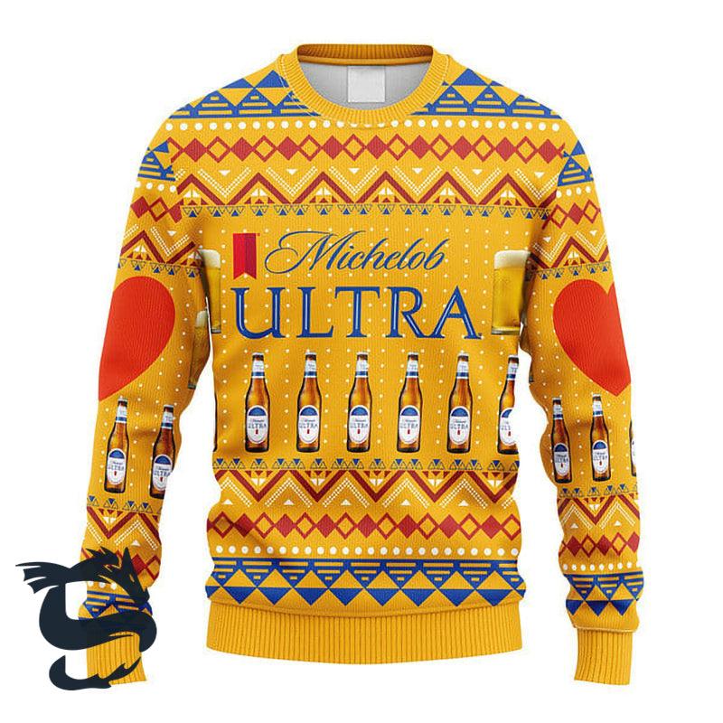 Novelty Michelob ULTRA Christmas Ugly Sweater - Santa Joker