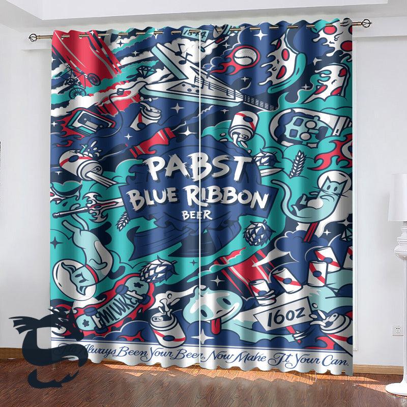 Pabst Blue Ribbon Blackout Grommet Curtains - Santa Joker