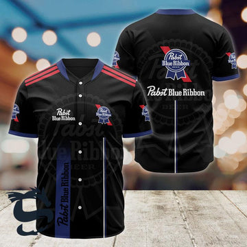 Pabst Blue Ribbon Layout Baseball Jersey - Santa Joker