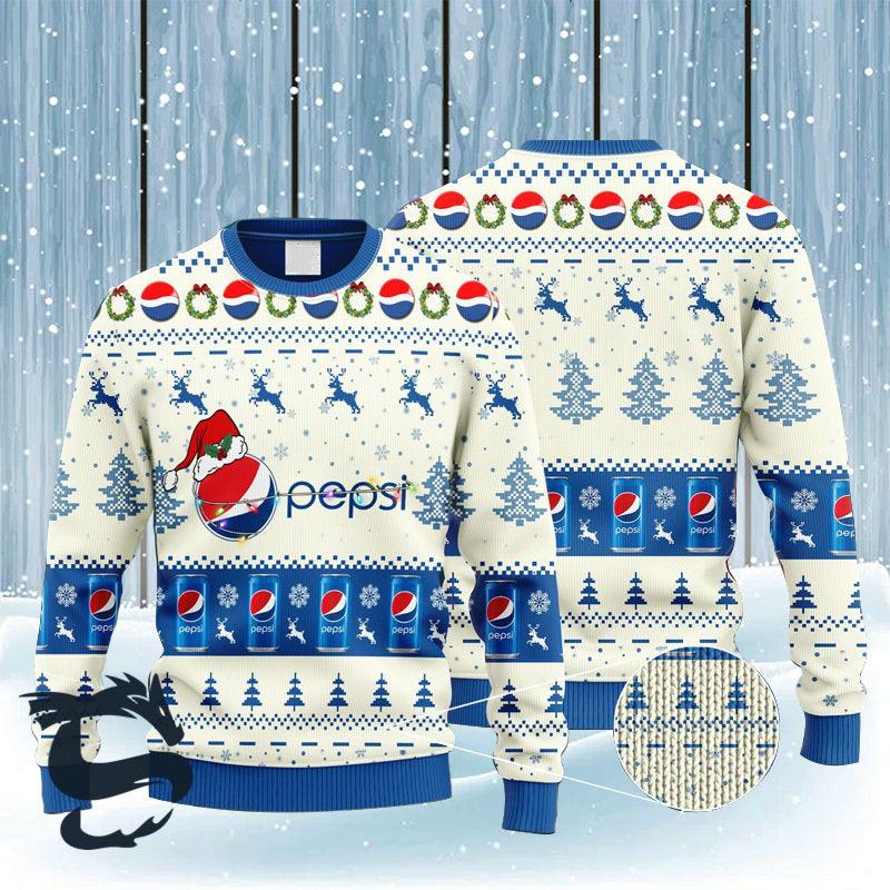 Pepsi Reindeer Snowy Night Ugly Sweater - Santa Joker