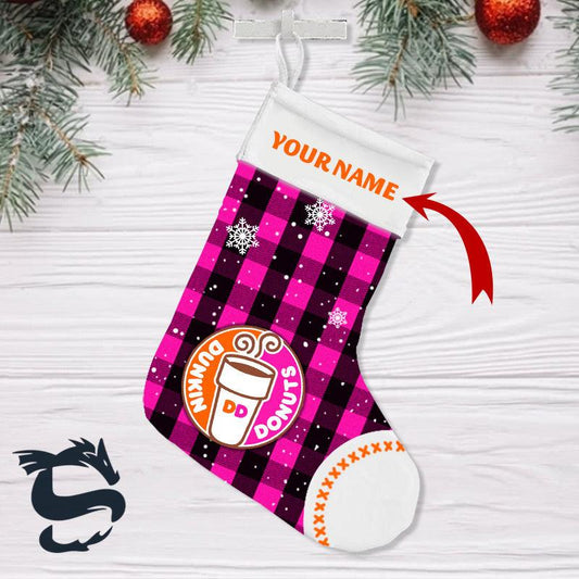 Personalised Dunkin' Donuts Snowy Christmas Stockings - Santa Joker