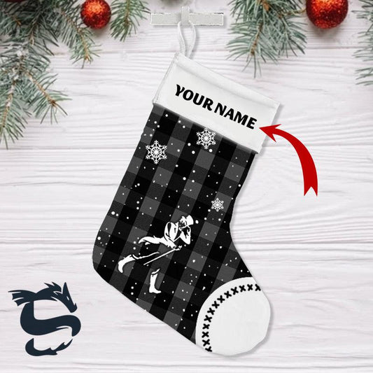 Personalised Johnnie Walker Snowy Christmas Stockings - Santa Joker