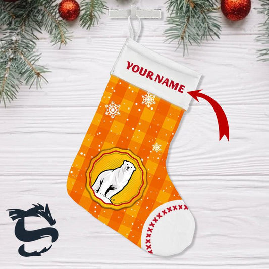 Personalised Orange Bundaberg Rum Snowy Christmas Stockings - Santa Joker
