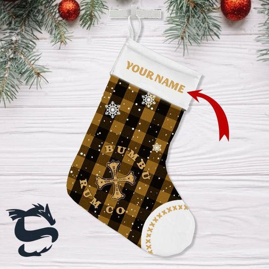 Personalised Snowy Bumbu Rum Christmas Stockings - Santa Joker