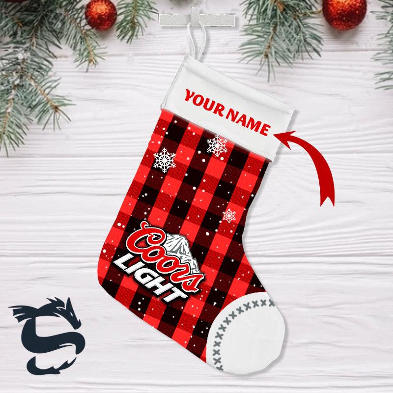 Personalised Snowy Coors Light Christmas Stockings - Santa Joker