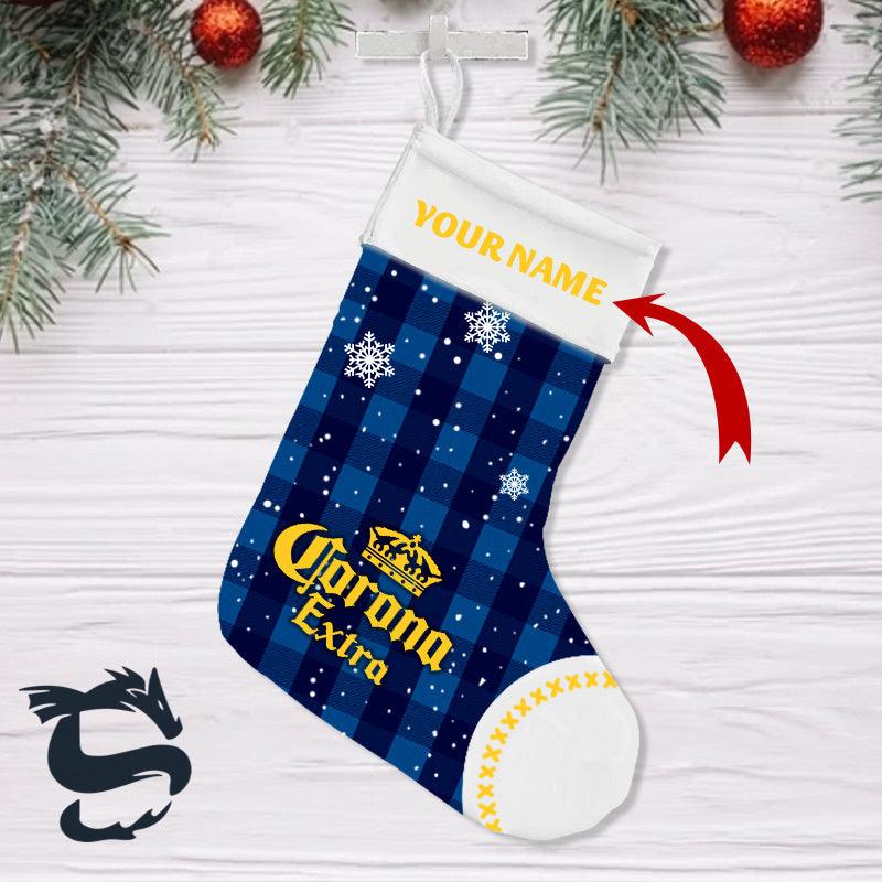 Personalised Snowy Corona Extra Christmas Stockings - Santa Joker