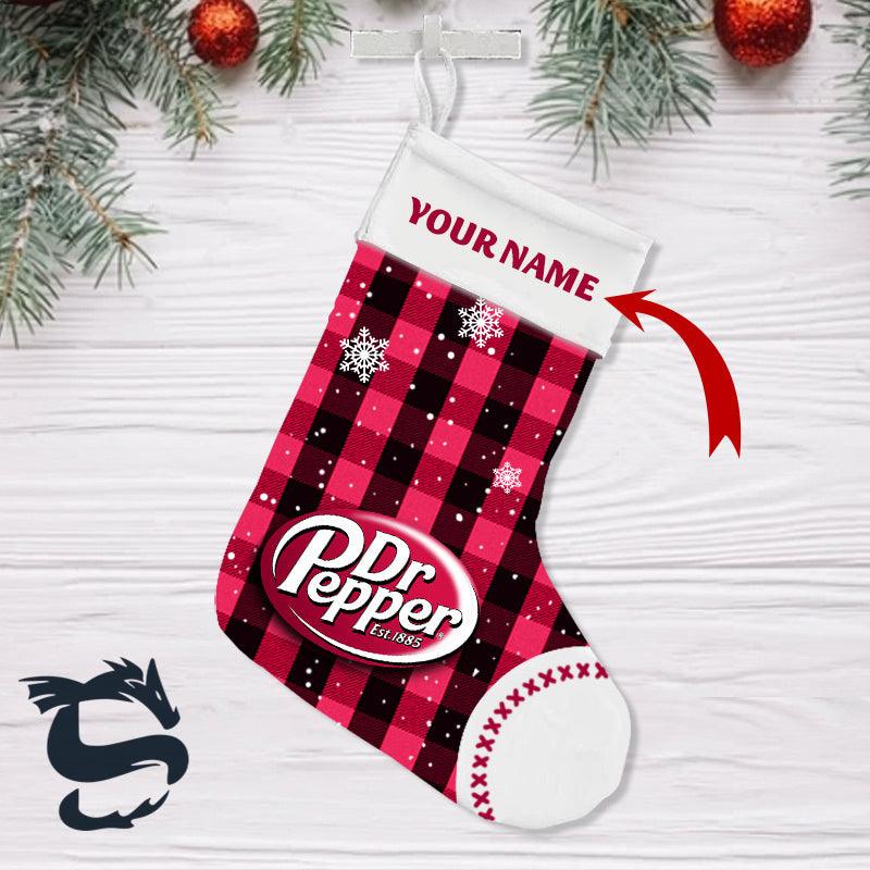 Personalised Snowy Dr Pepper Christmas Stockings - Santa Joker