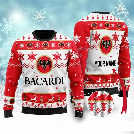 Personalized Bacardi Ugly Sweater - Santa Joker